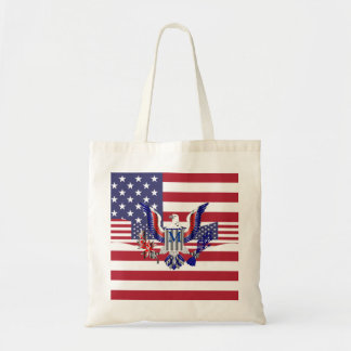 Bolsa Tote Símbolo de águia americana e bandeira