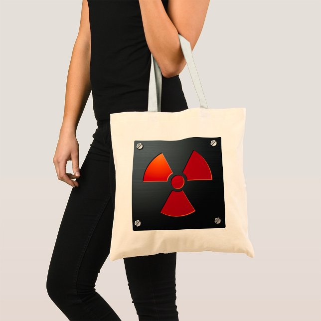 Bolsa Tote Símbolo de Alerta de Radiação Sinal de Metal Indus (Criador carregado)