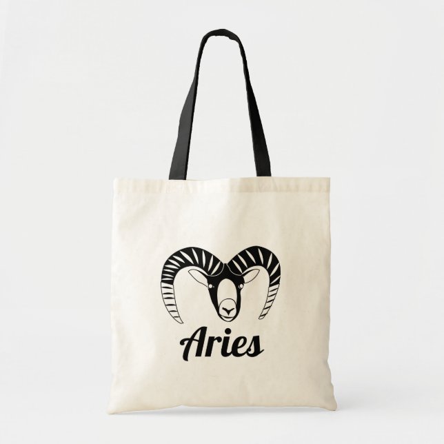 Bolsa Tote Símbolo de Áries Carneiro Signo Astrológico (Frente)