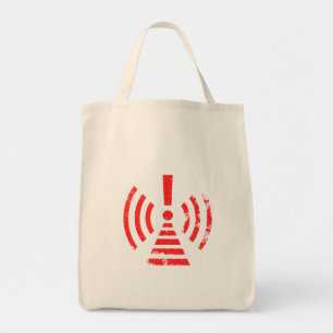 Bolsa Tote Símbolo de Aviso de Manter Energia Retro