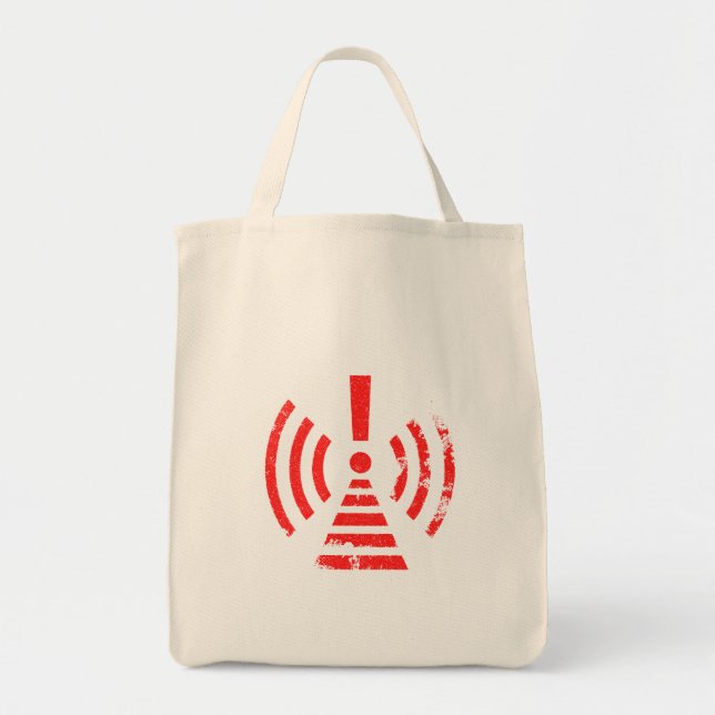 Bolsa Tote Símbolo de Aviso de Manter Energia Retro (Frente)