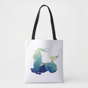Bolsa Tote Símbolo de Capricórnio de Aquarela