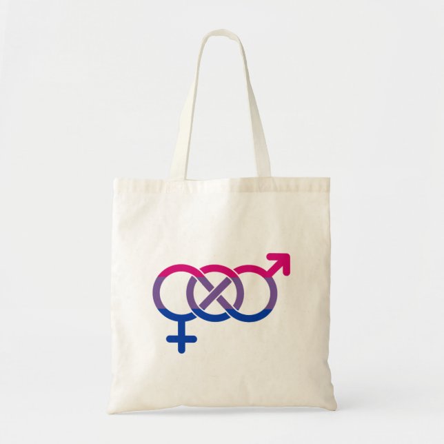 Bolsa Tote Símbolo de Gênero Bissexual (Frente)