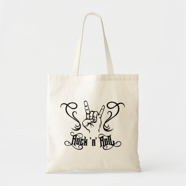 Bolsa Tote Símbolo de Música Rock 'n' Roll (Frente)