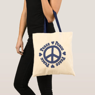 Bolsa Tote Símbolo de Paz Azul Sinal Tote Bag