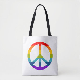 Bolsa Tote Símbolo de Paz do Arco-Íris