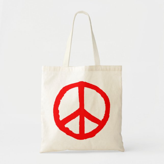 Bolsa Tote Símbolo de paz duro - Vermelho (Frente)