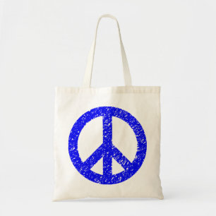 Bolsa Tote Símbolo de paz rabiscado - Azul