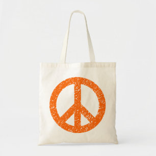 Bolsa Tote Símbolo de paz rabiscado - Laranja