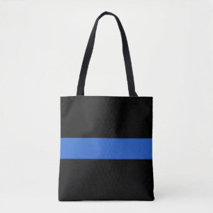 Bolsa Tote Símbolo de solidariedade policial de bandeira azul