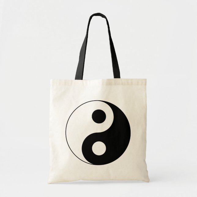 Bolsa Tote Símbolo de Yin branco e preto e Yang (Frente)