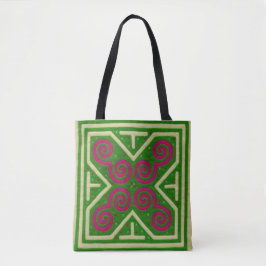 Bolsa Tote Símbolo decorativo do bordado de Hmong
