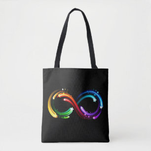Bolsa Tote Símbolo do infinito de cometas arco-íris
