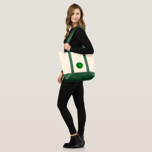 Bolsa Tote Símbolo do Zodíaco de Virgem com Contraste Verde