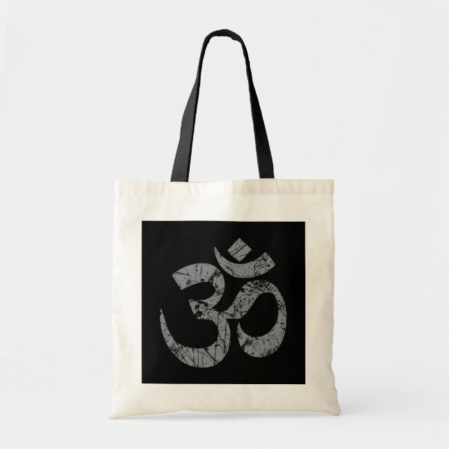 Bolsa Tote Símbolo Grunge OM Espiritualidade Yoga (Frente)