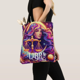 Bolsa Tote Símbolo Horoscópico Libra Zodiac Arte Mística Eéti