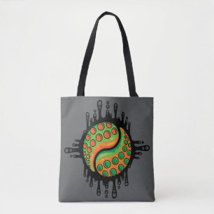 Bolsa Tote Símbolo Inky Octopus Tentacle Yin Yang