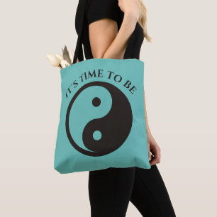 Bolsa Tote Símbolo Yin Yang - design de tatuagem sólida
