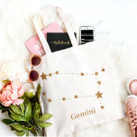 Bolsa Tote Símbolo Zodiac Moderno Gemini Dourado| Elemento ar<br><div class="desc">Símbolo Zodiac Moderno Gemini Dourado| Elemento ar</div>