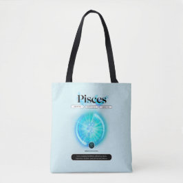 Bolsa Tote Símbolo Zodiano Moderno Peixes Citar Elemento Água