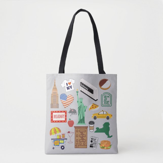 Bolsa Tote Símbolos da Cidade de Nova York (Frente)
