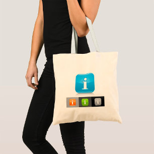 Bolsa Tote Símbolos de Informação Modernos e Lustrosos