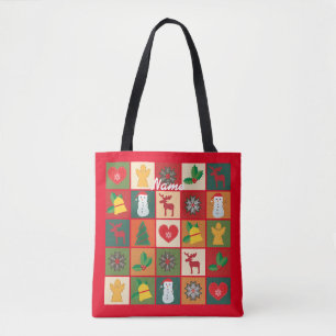 Bolsa Tote Símbolos de Natal Medley Art