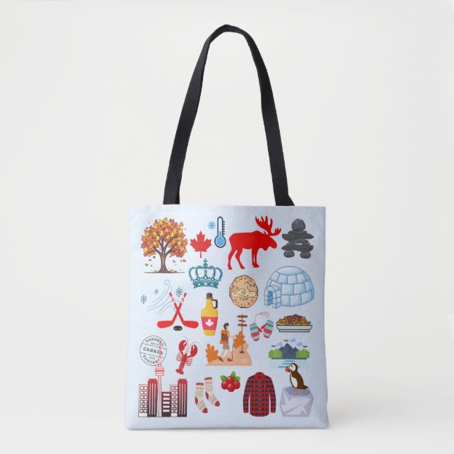 Bolsa Tote Símbolos do Canadá (Frente)