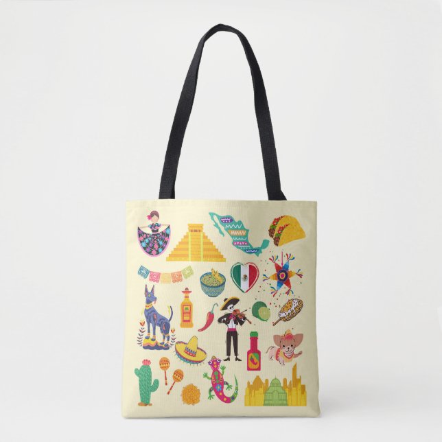 Bolsa Tote Símbolos do México (Frente)