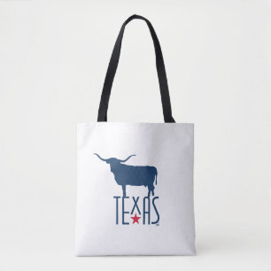 Bolsa Tote Símbolos do Texas, Longhorn, marinho
