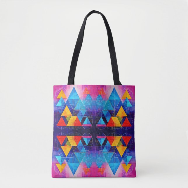 Bolsa Tote Símbolos Geométricos Abstrato nº 10 Design 2 (Frente)