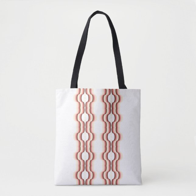 Bolsa Tote Simetria de Onda de Pêssego (Frente)