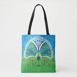 Bolsa Tote Simetria de Pavão Encantador