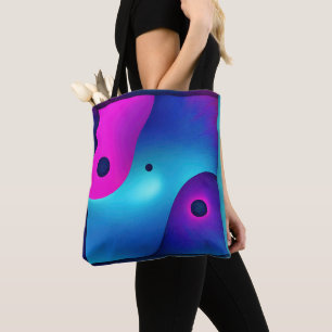 Bolsa Tote Simetria Espiritual: Abstrato Brilhante Yin Yang