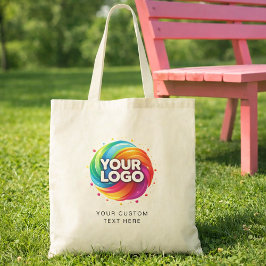 Bolsa Tote Simple Custom Logo and Text Business