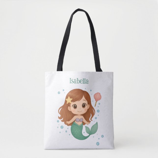Bolsa Tote Simple cute little mermaid (Frente)