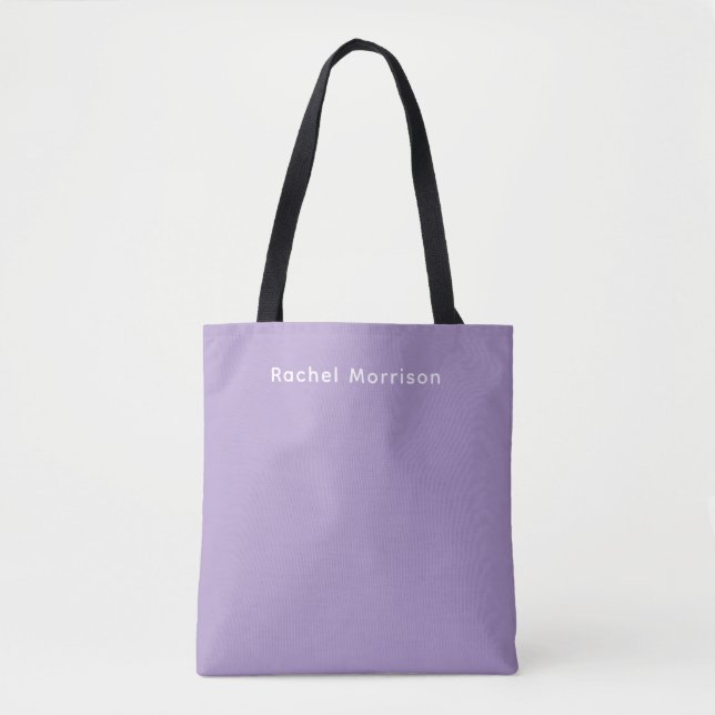Bolsa Tote Simple Modern Purple Personalized  (Frente)