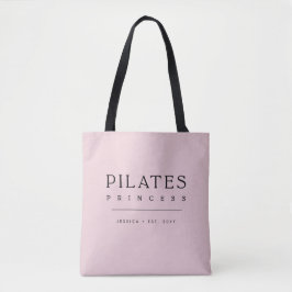 Bolsa Tote Simple Typography Modern Pink Pilates Princess