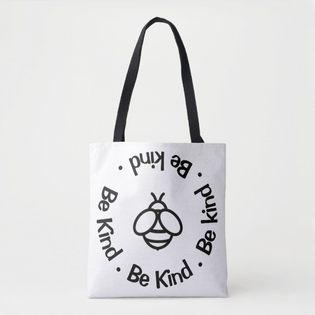 Bolsa Tote Simples Bee Kind - design de abelha fofa (Frente)