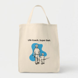 Bolsa Tote Simples Blue Padre Son Coaching Illustration Art