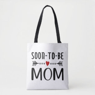 Bolsa Tote Simples Dia de as mães de mamãe em breve Saco de