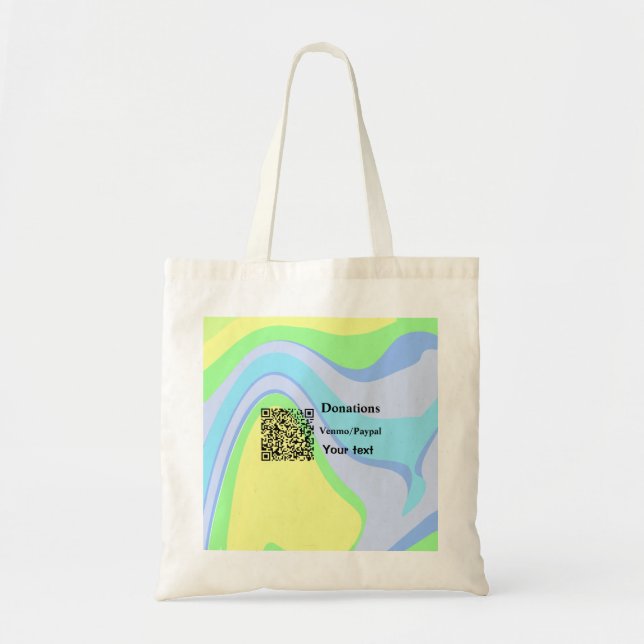 Bolsa Tote Simples e mínimo adicionar doações de código de ba (Frente)
