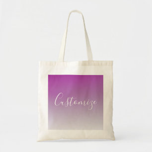 Bolsa Tote Simples Gradiente Ombre Roxo Minimalista Moderno