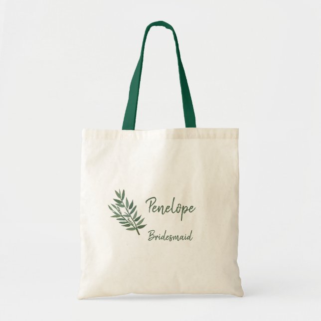Bolsa Tote Simples Greenerescência Botânica Favor de Bridesma (Frente)