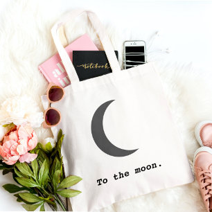 Bolsa Tote Simples moderno às citações da lua