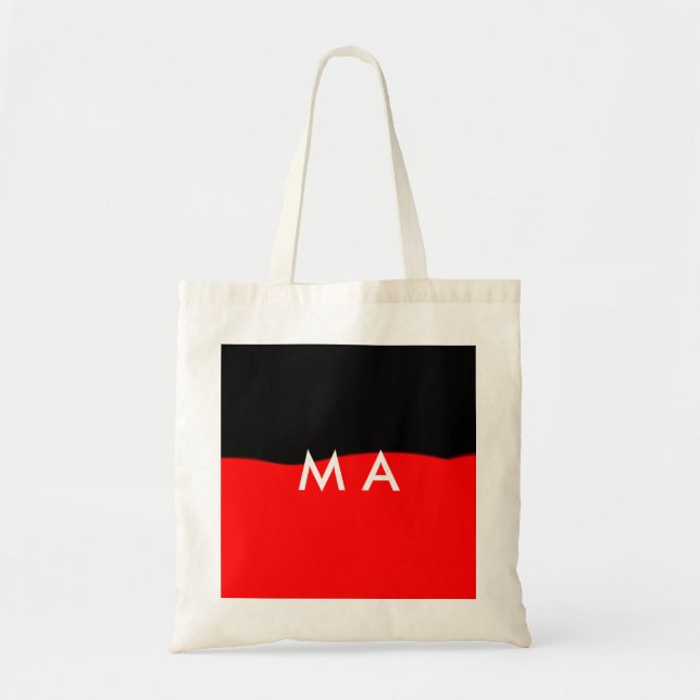 Bolsa Tote Simples monograma adicione seu nome com letra míni (Frente)