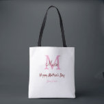 Bolsa Tote simples monograma mínimo de dia de as mães cor-de-<br><div class="desc">design</div>