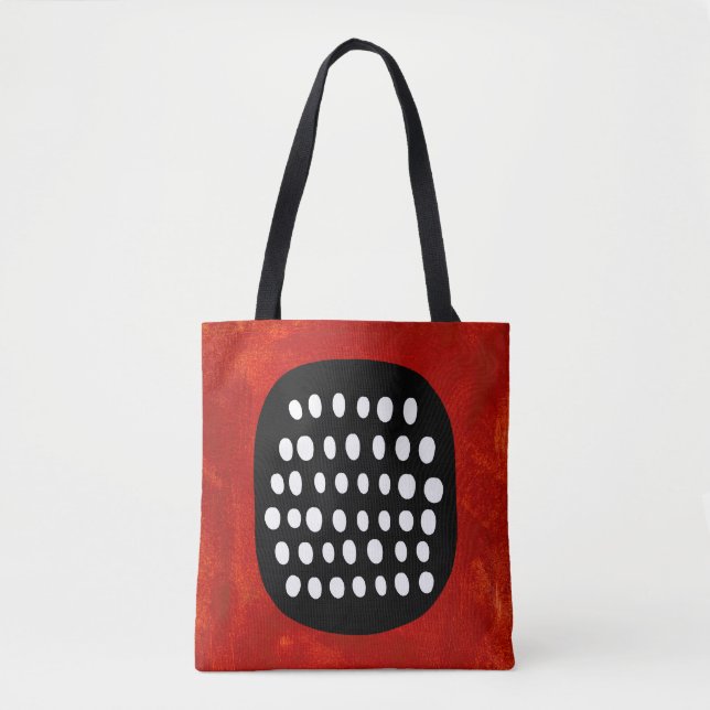 Bolsa Tote Simples Preta Branca e Vermelha (Frente)