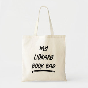 Bolsa Tote Simples Preto e Branco Meu Livro de Biblioteca