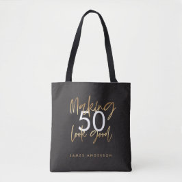Bolsa Tote Simples script na moda elegante de aniversário mod
